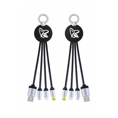 3" 1 Charging Cable With Led Light Up Logo