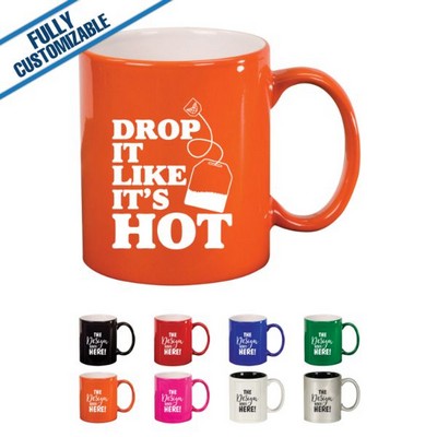 11 Oz. Blue Round Ceramic Mug