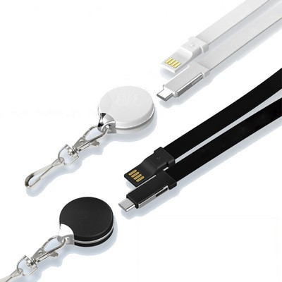 3" 1 Round Lanyard Charging Cable