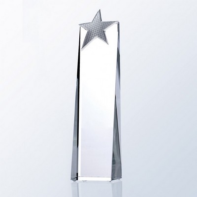 Crystal trophy wedge w/ silver star