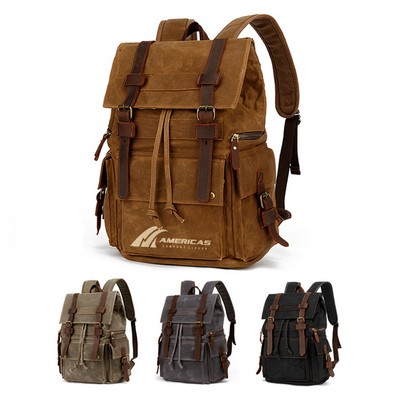 Leather Rucksack Knapsack For Laptop