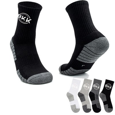 Cushioned Performance Crew Socks With Breathable Mesh Panels