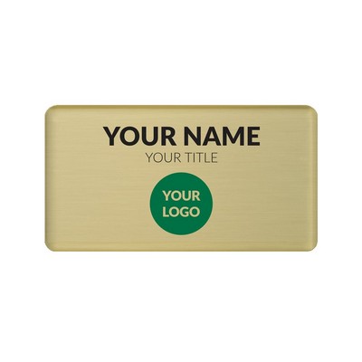 The Mighty Badge 50 Unit Kit, Gold 1.5 x 2.75, Magnet Fastener, For InkJet Printer
