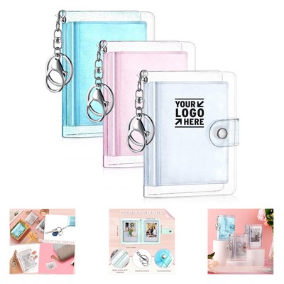 3" Mini Photo Album with 32 Pockets and Keychain