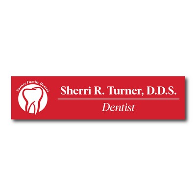 Name Plate -Crimson Red Plastic Etches To White - 2X8 Laser Engrave