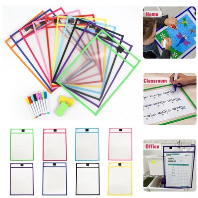 Dry Erase Sleeves Reusable Pockets