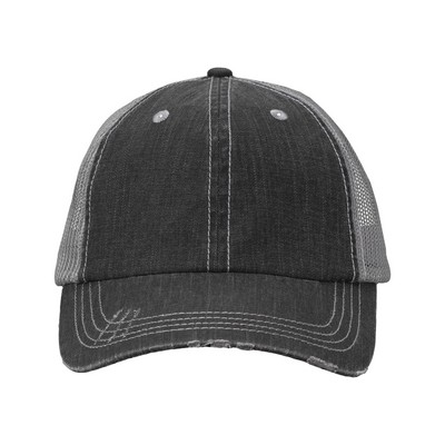 Valucap™ Distressed Contrast Stitch Hat (Embroidered)