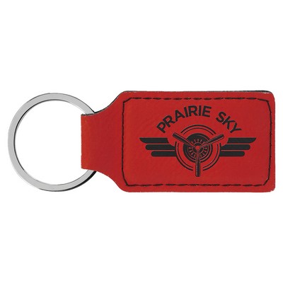 Leatherette Rectangle Keychain