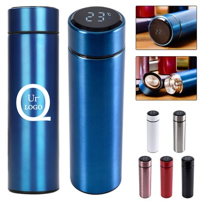 17oz Stainless Steel Vacuum Bottle w/ Temperature Display