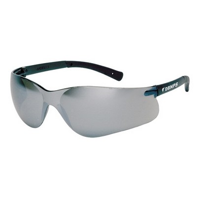 Unbranded Lightweight Wrap-Around Safety Glasses, Anti-Fog, Silver Mirror