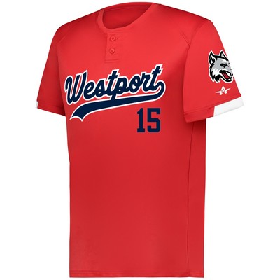 Alleson Athletic Youth On the Rise Two-Button Baseball Jersey