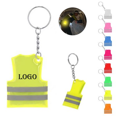 PVC Vest-Style Reflective Pendant Keychain