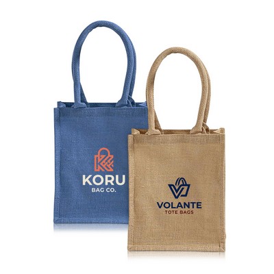 Compact Jute Tote with Rolled Handles