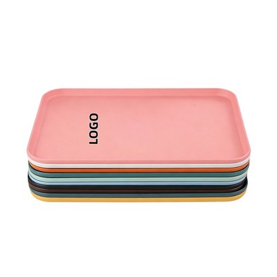 Rectangular Wheat Straw Serving Tray for Tea Snacks and Commercial Dining Use