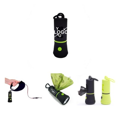 LED Flashlight Pet Poop Bag Dispenser