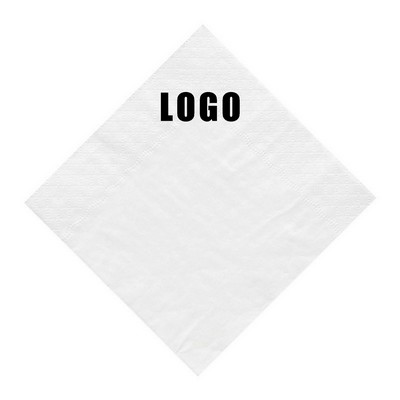 White Two Ply Coin Edge Embossed Cocktail Napkins