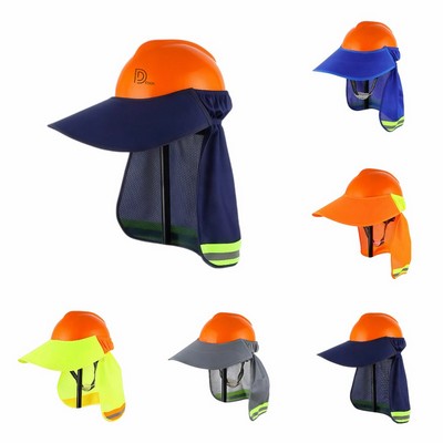 Custom Durable Reflective Hard Hat W/ Mesh Fabric Sun Shade