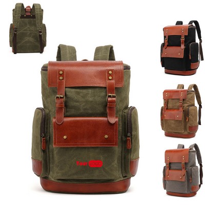 Outdoor Sports Large Capacity Waxed Canvas Backpacks