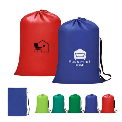 Large Drawstring Laundry Bag W/ Shoulder Strap